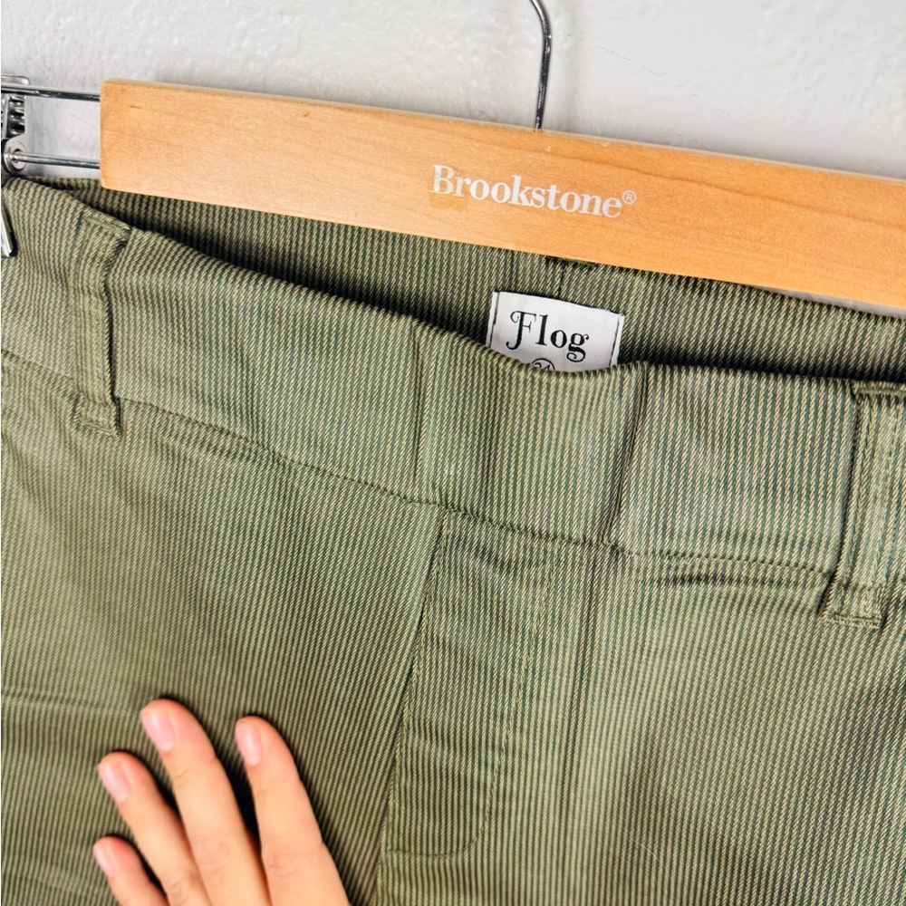 Bevy Flog Dafna Green stripe Pants size 24 - Picture 3 of 7